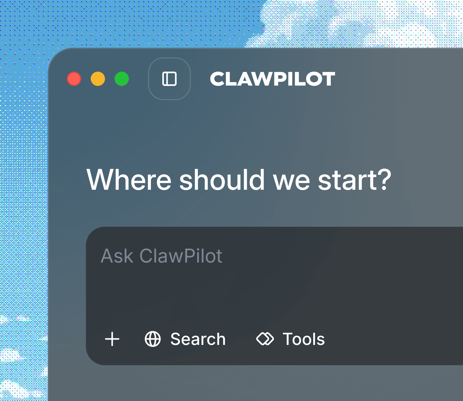 Clawpilot desktop app interface